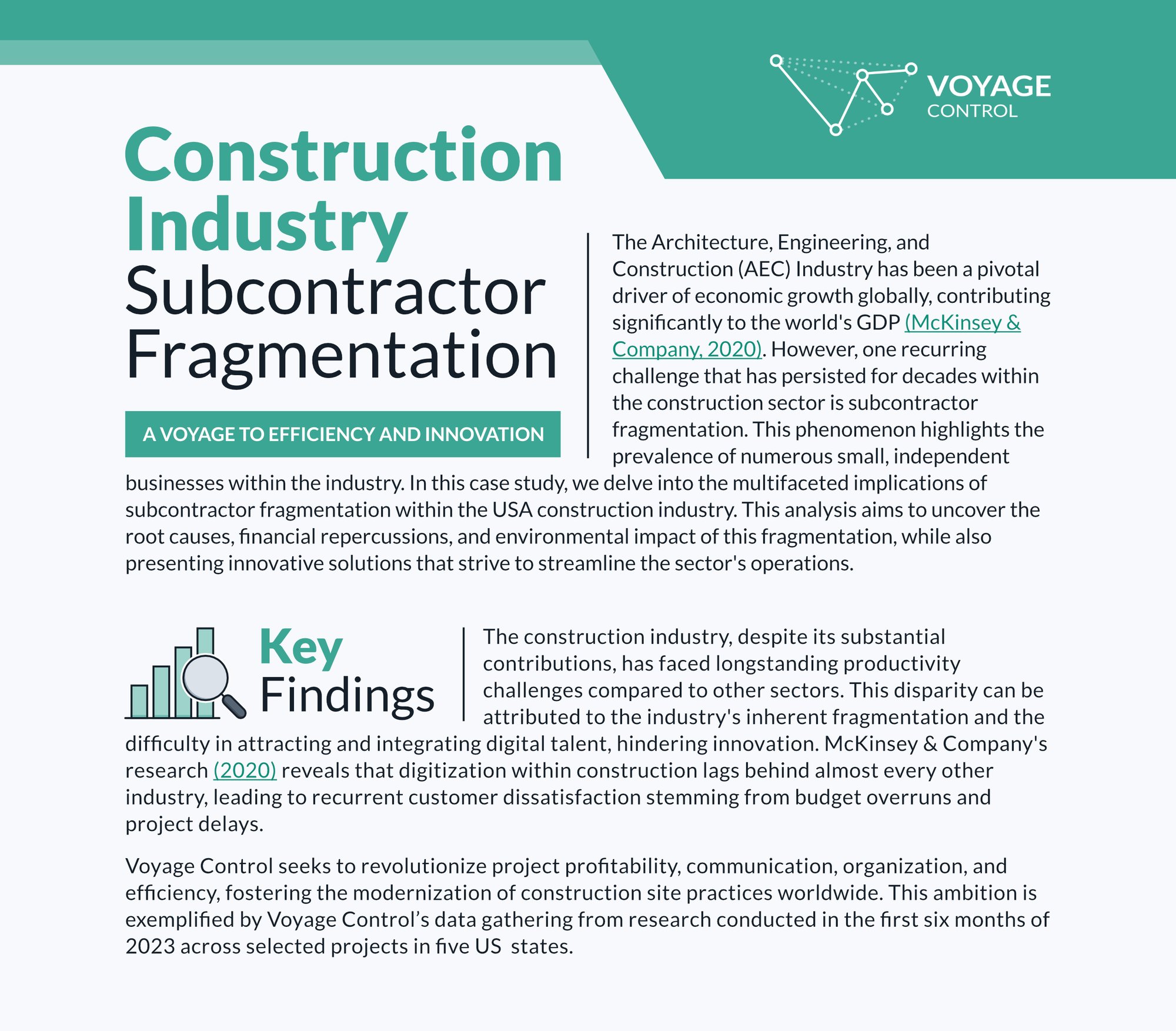 Construction industry subcontractor fragmentation case study. A voyage to efficiency and innovation