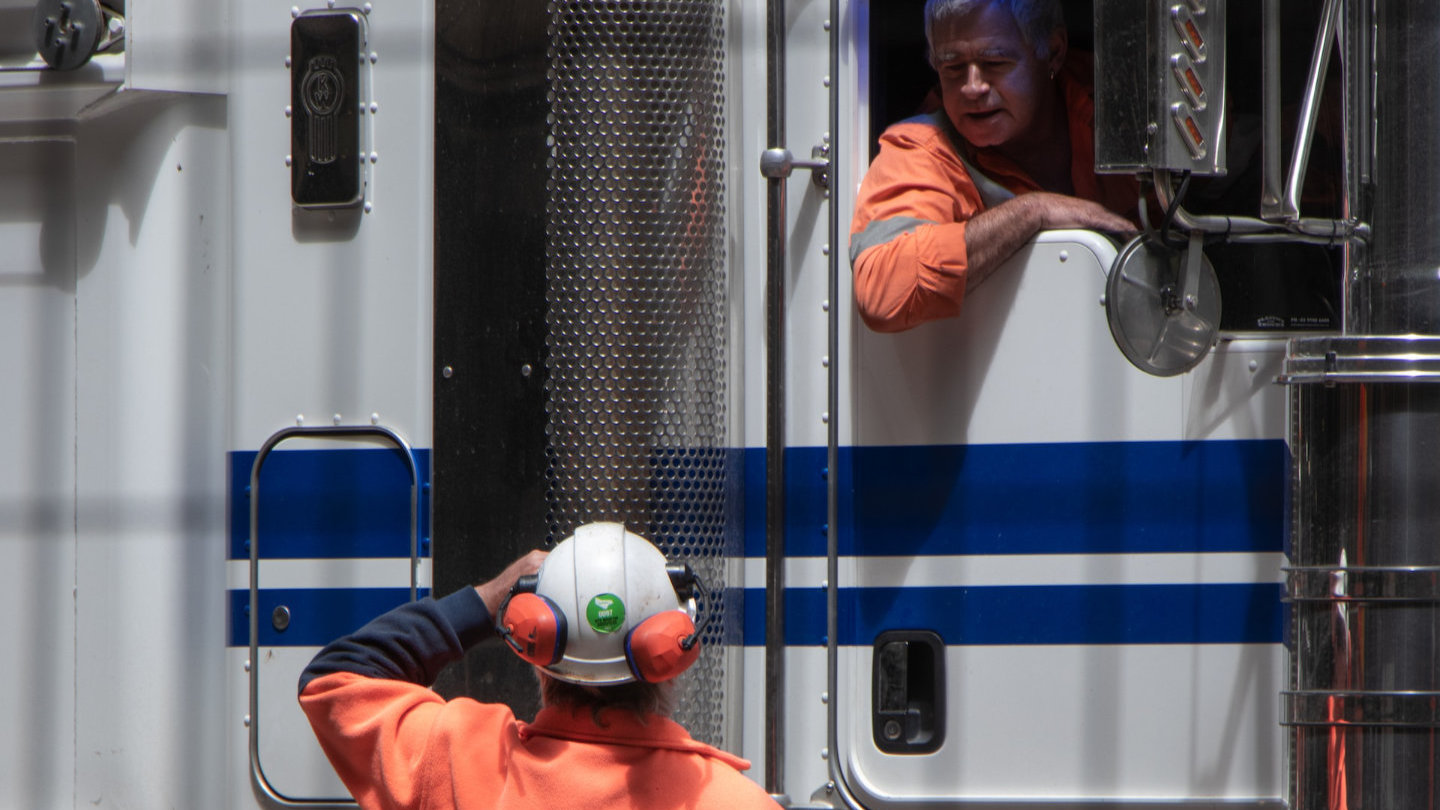 Driver arriving on site
