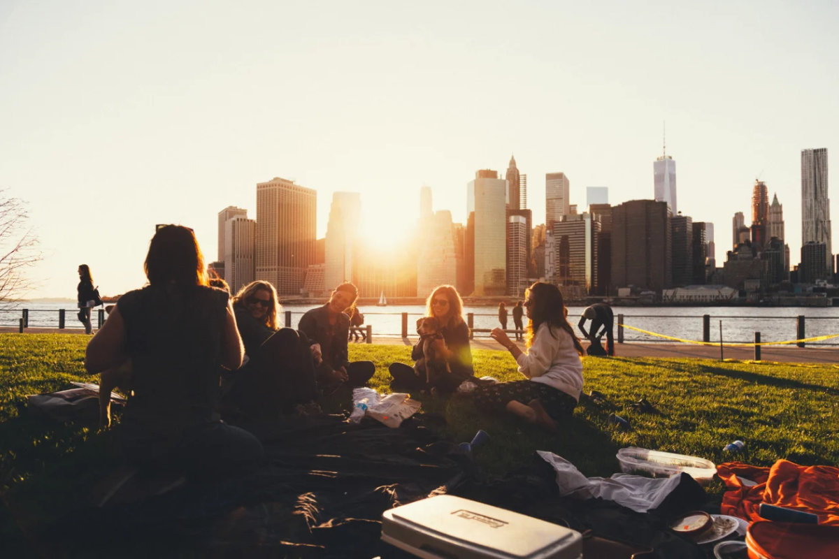 Group of people on grass