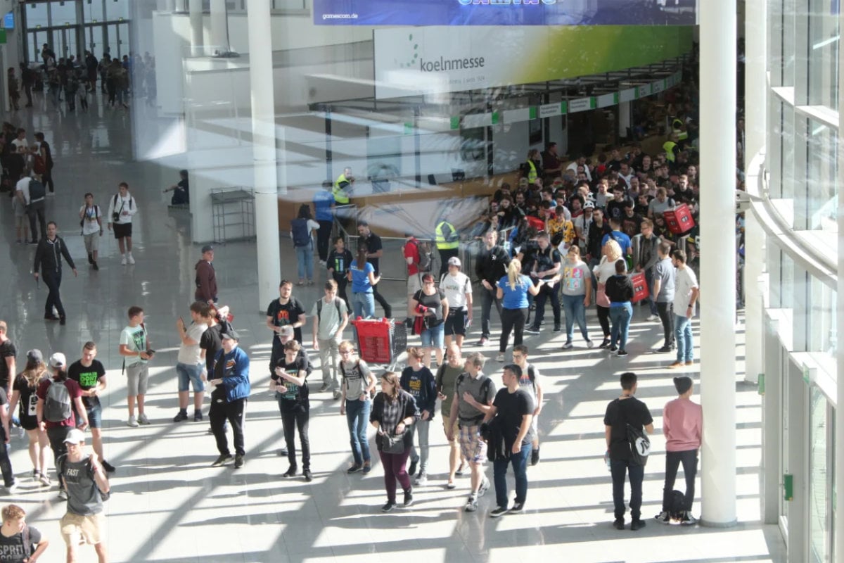 People in a convention centre